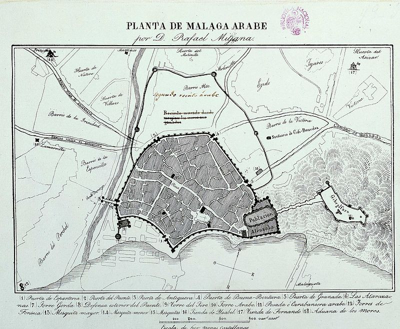 Murallas de Mlaga - Murallas de Mlaga. Mapa