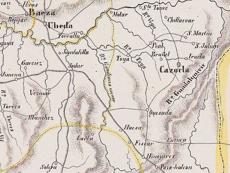 Historia de Peal de Becerro - Historia de Peal de Becerro. Mapa 1850