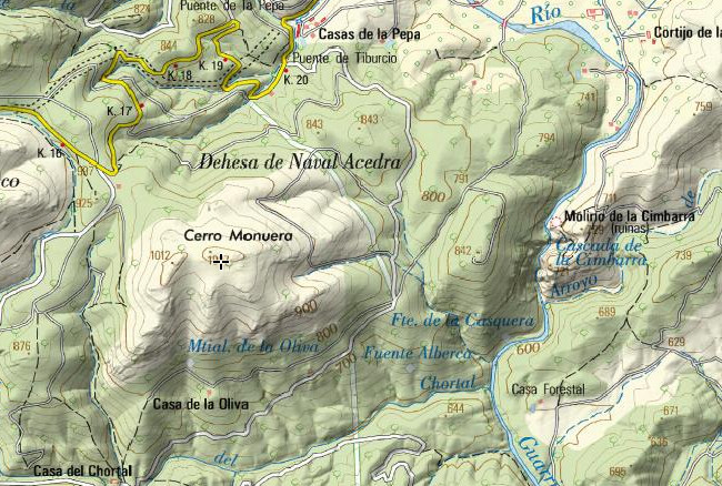 Cerro Monuera - Cerro Monuera. Mapa
