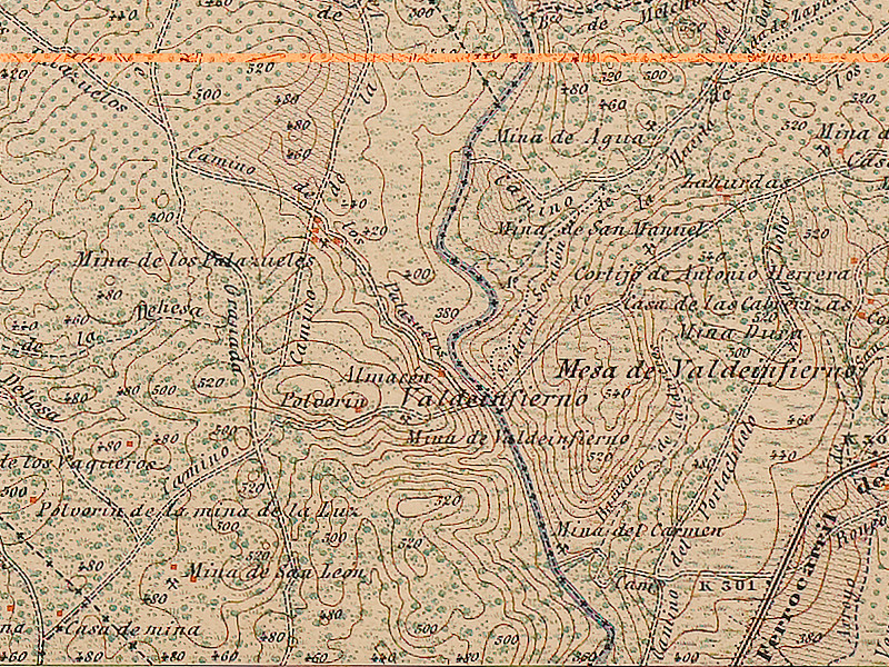 Valdeinfierno - Valdeinfierno. Mapa de 1895