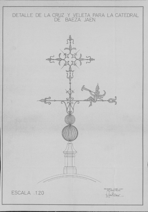 Veleta - Veleta. Plano Catedral de Baeza. IPCE 1957