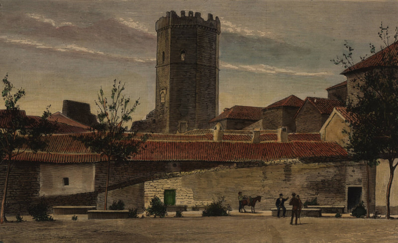Castillo de Porcuna - Castillo de Porcuna. Dibujo 1880