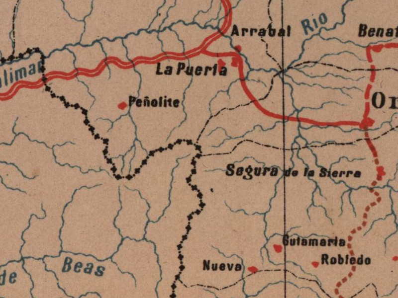 Historia de La Puerta de Segura - Historia de La Puerta de Segura. Mapa 1885