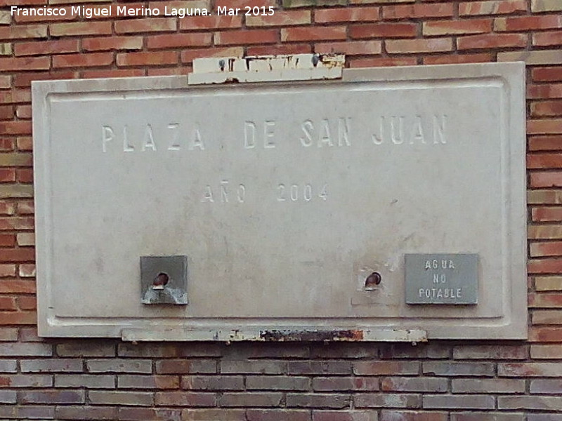 Fuente de San Juan - Fuente de San Juan. Placa