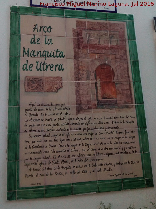 Arco de la Manquita de Utrera - Arco de la Manquita de Utrera. Azulejos