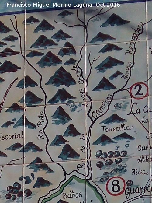 Ro de la Campana - Ro de la Campana. Mapa de Bernardo Jurado. Casa de Postas - Villanueva de la Reina