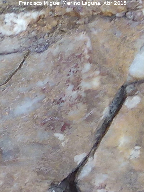 Pinturas rupestres de las Vacas del Retamoso II Grupo VII - Pinturas rupestres de las Vacas del Retamoso II Grupo VII. Antropomorfo muy desvaido