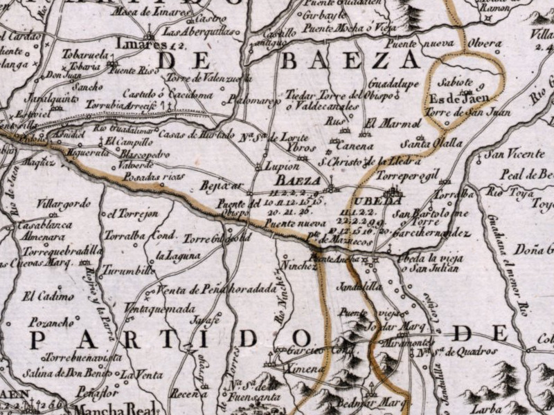 Cortijo de Valdecanales - Cortijo de Valdecanales. Mapa 1787