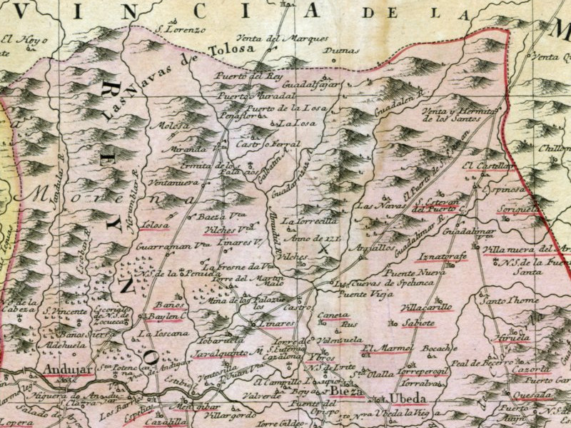 Historia de Santa Elena - Historia de Santa Elena. Mapa 1782 en el que aparece la Ermita de los Palacios