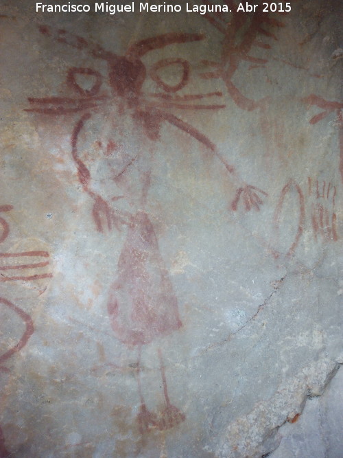 Pinturas rupestres del Abrigo de los rganos I - Pinturas rupestres del Abrigo de los rganos I. Chamn central