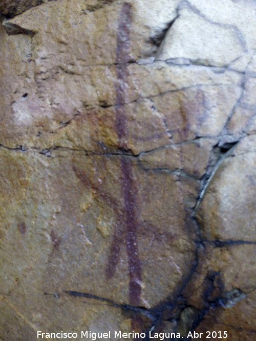 Pinturas rupestres de las Vacas del Retamoso XIII Grupo IV - Pinturas rupestres de las Vacas del Retamoso XIII Grupo IV. Barra y aspa