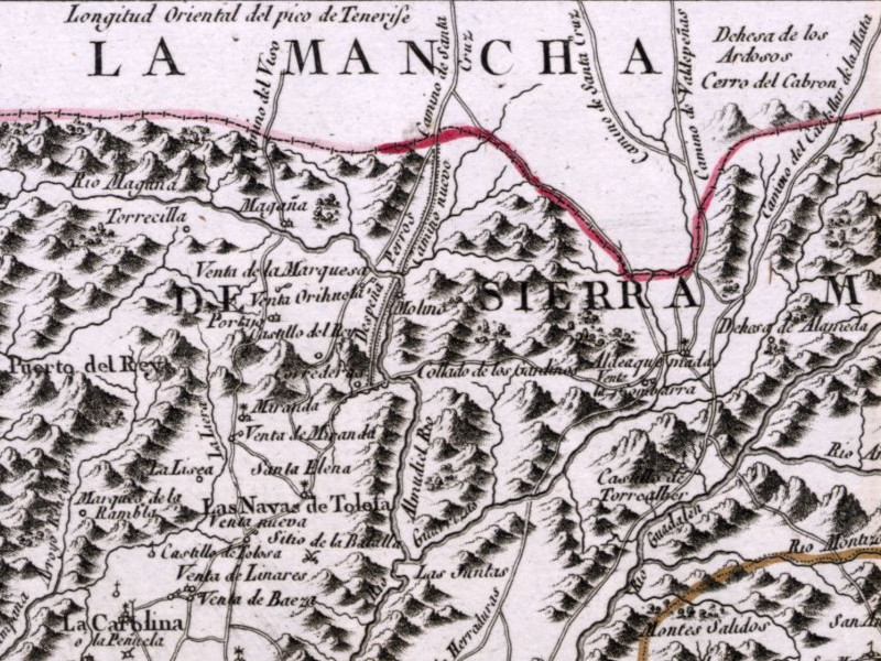 Santuario ibrico del Collado de los Jardines - Santuario ibrico del Collado de los Jardines. Mapa 1787