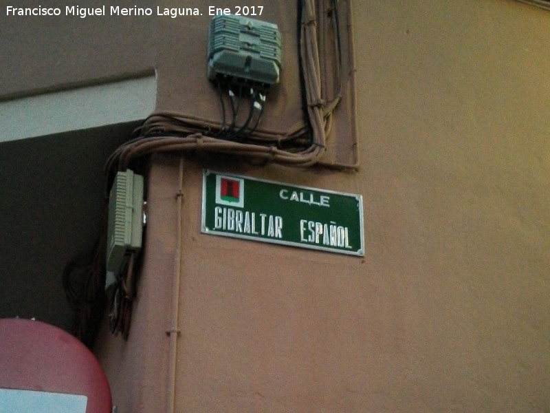 Calle Gibraltar Espaol - Calle Gibraltar Espaol. Placa
