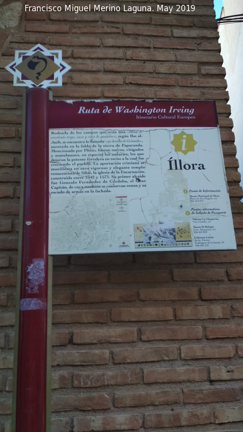 llora - llora. Cartel de la Ruta de Washington Irving