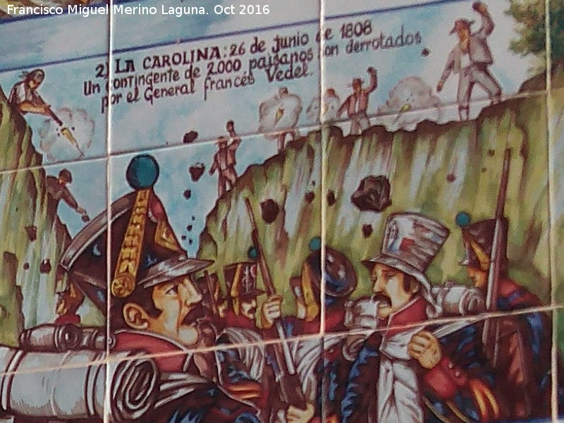 Batalla de Bailn - Batalla de Bailn. Azulejos en la Casa de Postas - Villanueva de la Reina