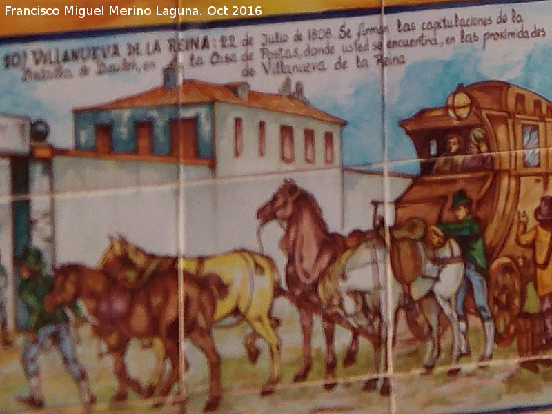 Batalla de Bailn - Batalla de Bailn. Azulejos en la Casa de Postas - Villanueva de la Reina