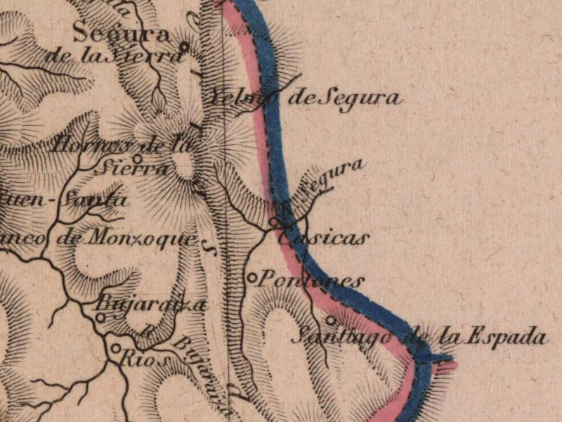 Ro Segura - Ro Segura. Mapa 1862