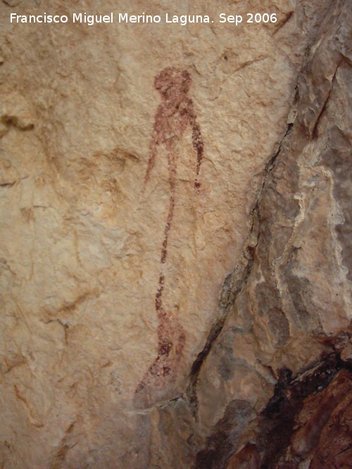 Pinturas rupestres del Abrigo de la Caada de la Cruz - Pinturas rupestres del Abrigo de la Caada de la Cruz. Antropomorfo femenino