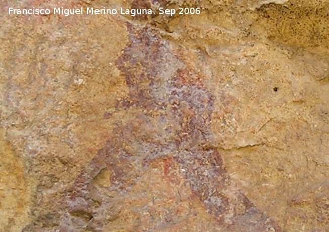 Pinturas rupestres de la Cueva del Engarbo I. Grupo II. Panel III - Pinturas rupestres de la Cueva del Engarbo I. Grupo II. Panel III. Detalle del falo