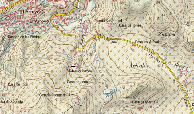 Casera de Pavn - Casera de Pavn. Mapa