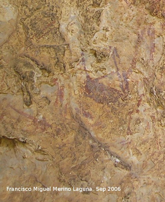 Pinturas rupestres de la Cueva del Engarbo II. Grupo I - Pinturas rupestres de la Cueva del Engarbo II. Grupo I. Restos de figuras sin determinar