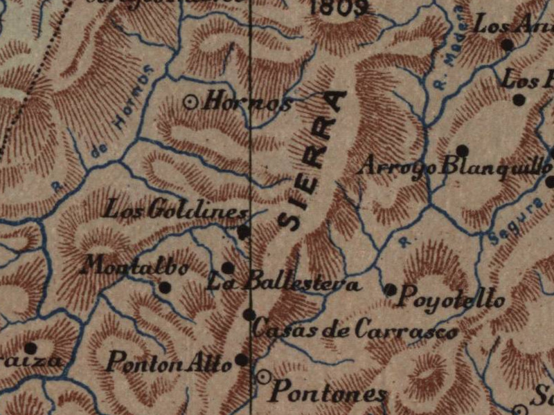 Pontones - Pontones. Mapa 1901