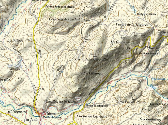 Cerro de la Coronilla - Cerro de la Coronilla. Mapa