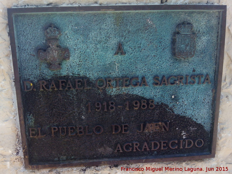 Monumento a Rafael Ortega Sagrista - Monumento a Rafael Ortega Sagrista. Placa