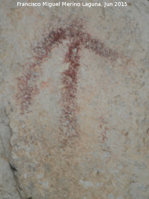 Pinturas rupestres de la Serrezuela de Pegalajar IV - Pinturas rupestres de la Serrezuela de Pegalajar IV. Antropomorfo golondrina