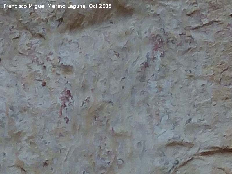 Pinturas rupestres de la Serrezuela de Pegalajar IV - Pinturas rupestres de la Serrezuela de Pegalajar IV. Restos de pinturas bajo la capa de calcita