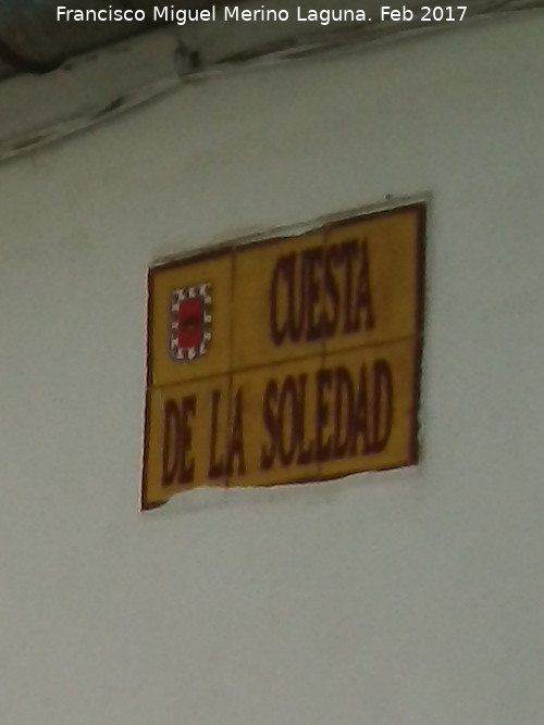 Cuesta de la Soledad - Cuesta de la Soledad. Placa