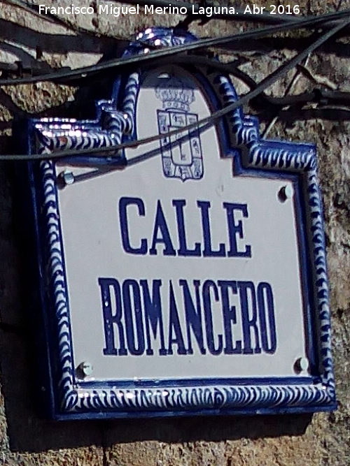 Calle Romancero - Calle Romancero. Placa