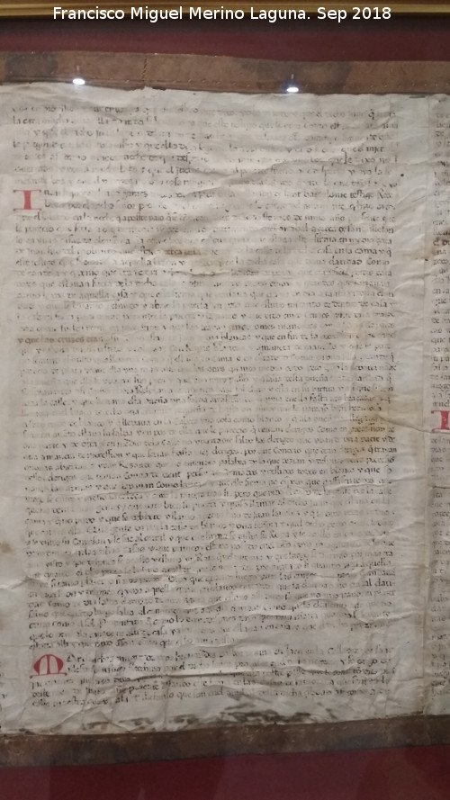 Baslica de San Ildefonso. Documento Notarial del Descenso de la Virgen - Baslica de San Ildefonso. Documento Notarial del Descenso de la Virgen. Reproduccin del acta notarial. Casa de la Virgen de la Capilla