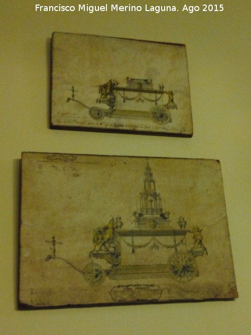 Catedral de vila. Sala de los Cantorales - Catedral de vila. Sala de los Cantorales. Dibujos del carro de triunfo de la custodia
