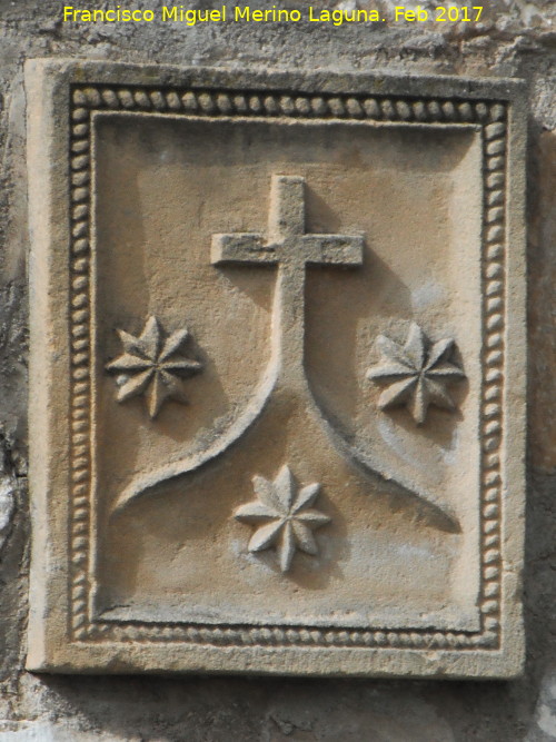 Santa Teresa de Jess - Santa Teresa de Jess. Escudo de Santa Teresa en la Alberca del Huerto del Carmen - beda