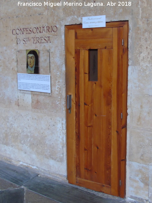 Santa Teresa de Jess - Santa Teresa de Jess. Confesionario de Santa Teresa. Convento de San Esteban - Salamanca