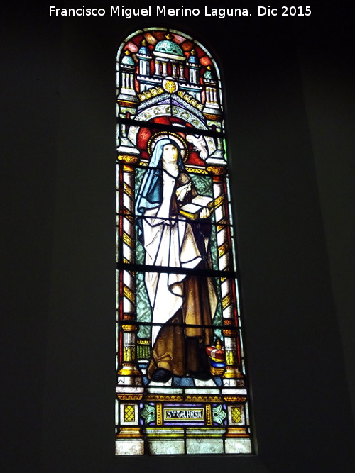 Santa Teresa de Jess - Santa Teresa de Jess. Vidriera del Seminario de Jan