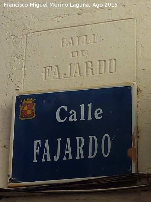 Calle Fajardo - Calle Fajardo. Placa antigua junto a la placa nueva