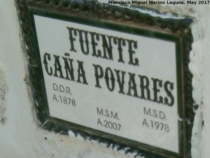 Fuente Ca Povares - Fuente Ca Povares. Placa y aos