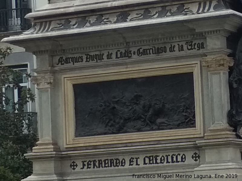 Fernando el Católico - Fernando el Católico. Monumento a Isabel la Católica y Cristóbal Colón - Granada