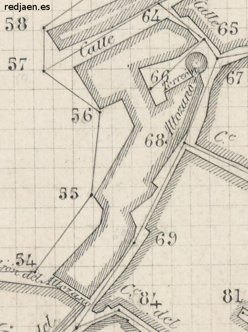 Calle Altozano - Calle Altozano. Plano topogrfico de 1894