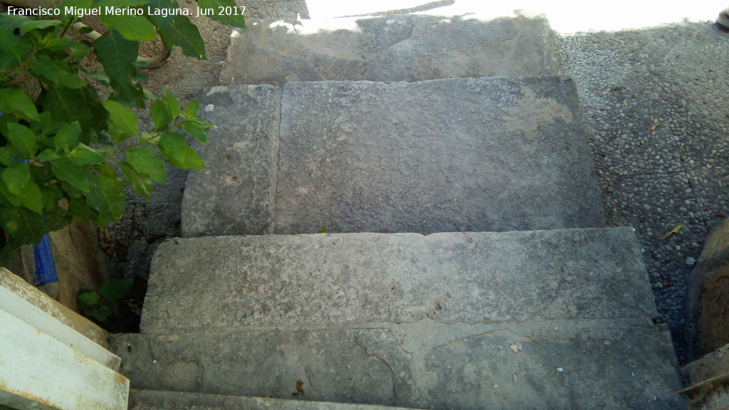 Palacio de los Benavides - Palacio de los Benavides. Losas de las escaleras del patio