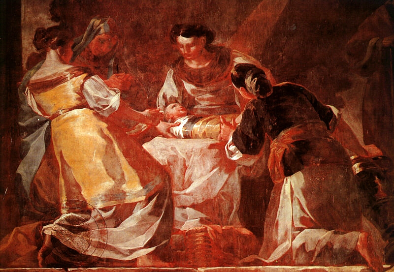 Goya - Goya. Detalle del Nacimiento de la Virgen, de la serie de pinturas de la Cartuja del Aula Dei, 1774.