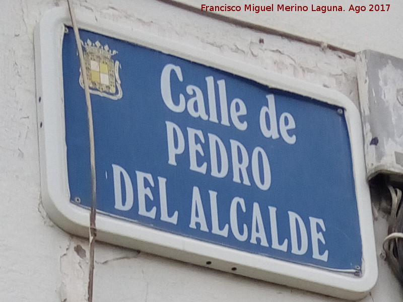 Pedro del Alcalde - Pedro del Alcalde. Placa de calle en Jan