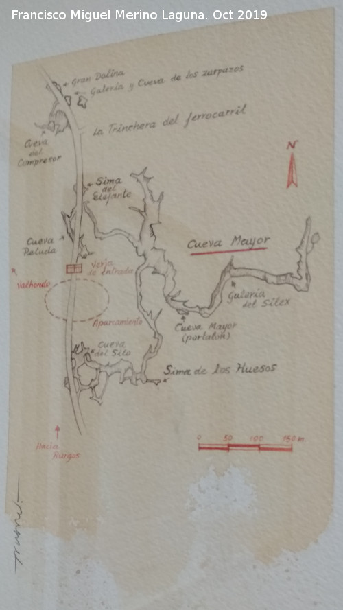 Atapuerca - Atapuerca. Mapa de yacimientos de Atapuerca. Paleomgina