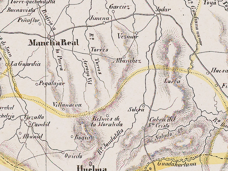 Historia de Albanchez de Mgina - Historia de Albanchez de Mgina. Mapa 1850