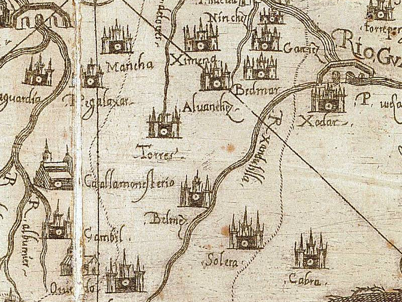 Historia de Albanchez de Mgina - Historia de Albanchez de Mgina. Mapa 1588