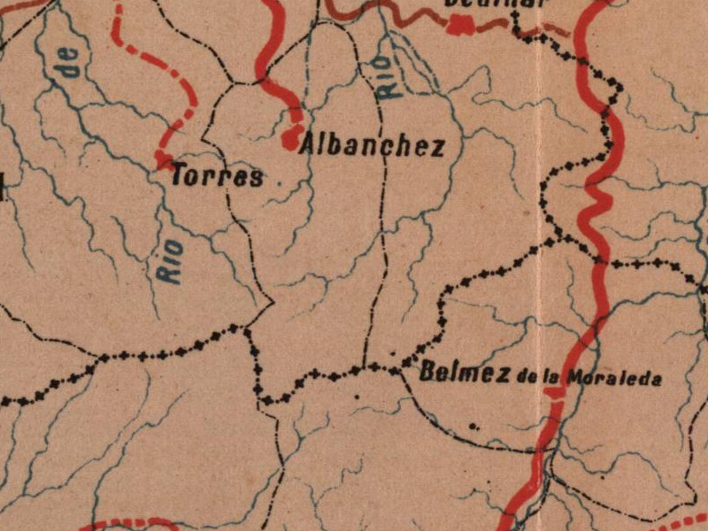 Historia de Albanchez de Mgina - Historia de Albanchez de Mgina. Mapa 1885