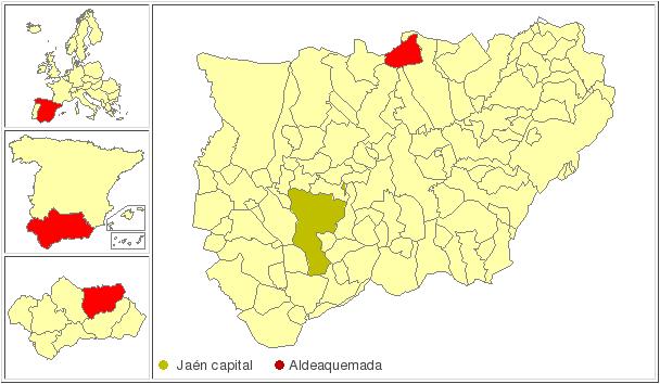 Aldeaquemada - Aldeaquemada. Localizacin