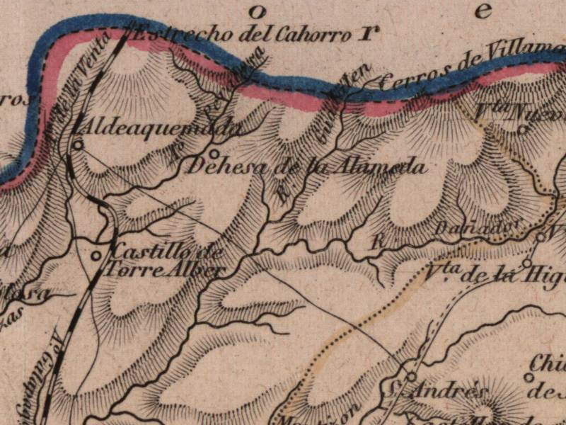 Historia de Aldeaquemada - Historia de Aldeaquemada. Mapa 1862